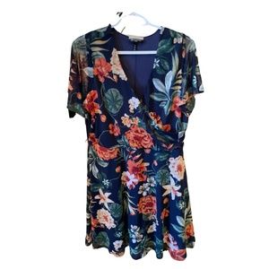 Blue & Orange Floral Dress